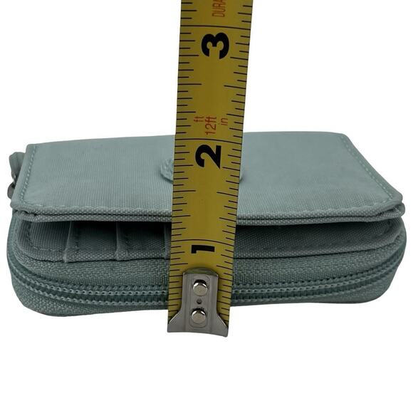 Kipling Wallet Pouch Light Blue Nylon Zip Organizer 5"x3.5" Logo Emblem Star - Picture 4 of 11